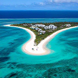 Caribbean Holidays, Luxury Holidays, Aerial view of a luxury resort on a pristine Bahamian beach with turquoise water and white sand