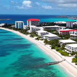 Caribbean Holidays, Luxury Holidays, Aerial view of Saint Martin and Sint Maarten coastline with turquoise water, white sandy beaches and luxury resorts