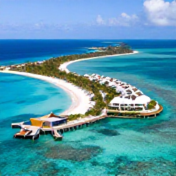 Caribbean Holidays, Luxury Holidays Bahamas, Aerial view of a luxury Bahamas resort surrounded by turquoise water, white sand beaches and small tropical islands