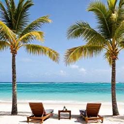 Caribbean Holidays, Luxury Holidays, Luxury beachfront resort on Grace Bay Beach with sun loungers, palm trees and calm turquoise Caribbean sea