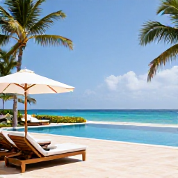 Caribbean Holidays, Luxury Holidays, Luxury beachfront suite with private terrace, infinity pool and palm trees in the Dominican Republic