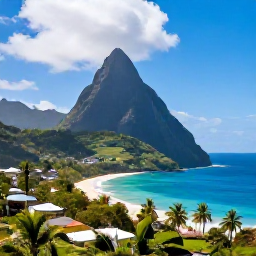Caribbean Holidays, Luxury Holidays, Luxury couple's holiday in Saint Lucia with Pitons, tropical greenery and blue Caribbean coastline