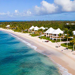 Caribbean Holidays, Luxury January Holidays, Aerial view of a luxurious Caribbean resort on a bright January morning, turquoise sea, white sand beach and palm trees in the Dominican Republic