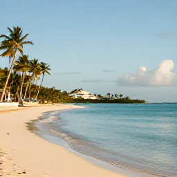 Caribbean Holidays, Luxury March Holidays, A luxurious Caribbean beach resort in March with calm turquoise water, white sand, palm trees and warm sunshine