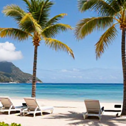 Caribbean Holidays, Luxury March Holidays, Luxury beachfront resort in Saint Lucia during March, bright blue sea, palm trees, elegant sun loungers and a relaxed Caribbean atmosphere