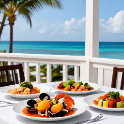 Caribbean Holidays, Luxury March Holidays, Stylish Caribbean restaurant serving fresh seafood and colourful local dishes on an open-air terrace beside the sea