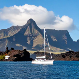 Caribbean Holidays, Luxury Montserrat July, Luxury sailing boat cruising along Montserrat's rugged volcanic coastline on a sunny July day
