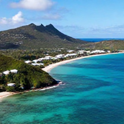 Caribbean Holidays, Luxury October, Aerial view of Saint Barth&eacute;lemy&rsquo;s turquoise bays, green hills and elegant coastline in October sunshine