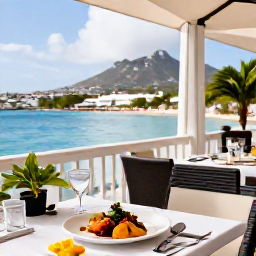 Caribbean Holidays, Luxury Saint Martin, Gourmet French-Caribbean lunch at a stylish waterside restaurant in Saint Martin