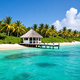 Caribbean Holidays, Luxury Scuba Diving, Luxury Caribbean resort beside clear turquoise water with a private jetty and lush tropical gardens