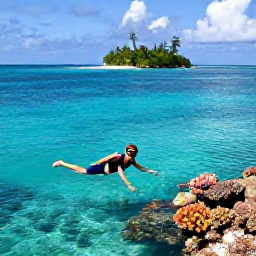 Caribbean Holidays, Luxury Solo Holidays, Solo traveller snorkelling in clear Caribbean water near a colourful coral reef and small tropical island