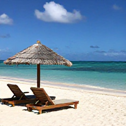 Caribbean Holidays, Luxury Turks Caicos, Luxury sun loungers and private cabana beside a calm turquoise lagoon on Grace Bay Beach, Turks and Caicos