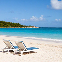 Caribbean Holidays, Luxury Virgin Islands, A luxurious beachfront resort on St Thomas in the U.S. Virgin Islands, turquoise sea, white sand, elegant loungers and relaxed Caribbean sunshine