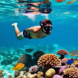 Caribbean Holidays, March Adults Only, Adults snorkelling over colourful coral and tropical fish in clear turquoise water near Providenciales, Turks and Caicos