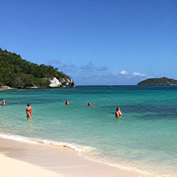 Caribbean Holidays, March Adults Only, Clear turquoise water, white sand and snorkellers near a sheltered bay on St John in the United States Virgin Islands