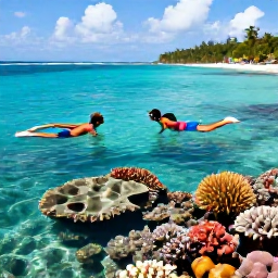 Caribbean Holidays, March Adults Only, Travellers enjoying snorkelling in clear Caribbean water above a colourful coral reef near a tropical island