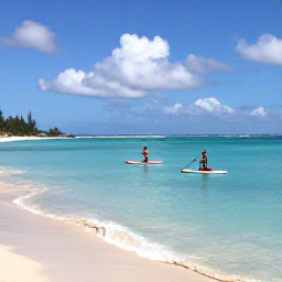 Caribbean Holidays, March Adventure, Stand-up paddleboarders and snorkellers exploring calm turquoise water near a Saint Barth&eacute;lemy beach in March