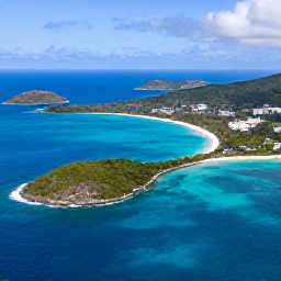 Caribbean Holidays, March All Inclusive, Aerial view of the British Virgin Islands in March, with turquoise water, green islands and white-sand beaches under clear skies