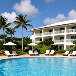 Caribbean Holidays, March All-Inclusive, Elegant all-inclusive resort in Saint Kitts with swimming pool, sun loungers, tropical gardens and guests enjoying a peaceful March afternoon