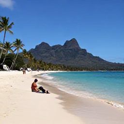 Caribbean Holidays, March All-Inclusive, Nevis beach with quiet palm-fringed shoreline, volcanic mountain backdrop, clear blue water and a couple enjoying a peaceful island excursion