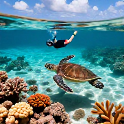 Caribbean Holidays, March Beach Holidays, Visitors snorkelling in clear Caribbean water near colourful coral and sea turtles in the Tobago Cays