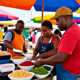 Caribbean Holidays, March Cooking Holidays, Colourful Trinidadian street food market in Port of Spain, with local ingredients, spices and friendly cooks