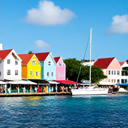 Caribbean Holidays, March Culture Holidays, Historic Marigot waterfront in Saint Martin with colourful buildings, market stalls, yachts and visitors exploring the French Caribbean town