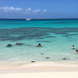 Caribbean Holidays, March Holidays Cura&ccedil;ao, Clear shallow Caribbean water over a coral reef near Cura&ccedil;ao, with snorkellers, colourful fish and a bright sandy shore
