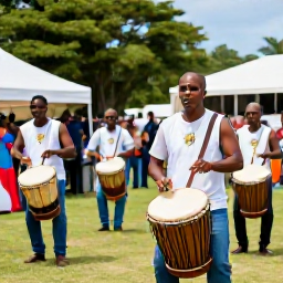 Caribbean Holidays, March Holidays, Traditional drummers and dancers performing outdoors at a Saint Vincent and the Grenadines cultural event in March