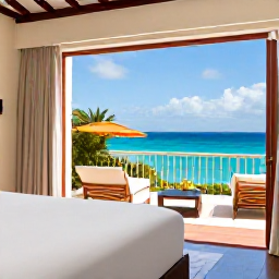 Caribbean Holidays, March Honeymoons, Elegant honeymoon hotel room or private terrace overlooking the Caribbean Sea in Saint Martin