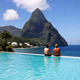 Caribbean Holidays, March Honeymoons, Luxury honeymoon resort in Saint Lucia with an infinity pool overlooking the Caribbean Sea and lush green hills