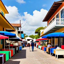 Caribbean Holidays, March Instagram Hotspots, Colourful colonial buildings, street art and lively market atmosphere in Port of Spain, Trinidad during daylight