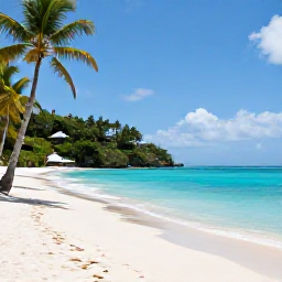 Caribbean Holidays, March Luxury Holidays, A luxury beachfront resort on Saint Vincent and the Grenadines in March, with turquoise sea, white sand, palm trees and bright Caribbean sunshine