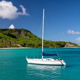 Caribbean Holidays, March Luxury Holidays, A private sailing yacht cruising through the turquoise waters and green islands of the Grenadines in clear March sunshine