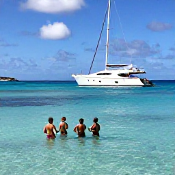 Caribbean Holidays, March Luxury Holidays, Luxury yacht anchored in a clear bay off Saint Barth&eacute;lemy, with guests enjoying the March sunshine
