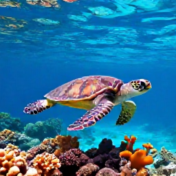 Caribbean Holidays, March Nature Holidays, Sea turtle swimming above a colourful coral reef in clear Caribbean water near Saint Kitts and Nevis