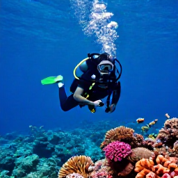 Caribbean Holidays, March Scuba Diving, Scuba diver exploring a colourful coral reef in clear tropical water off Trinidad and Tobago