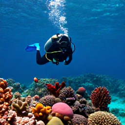 Caribbean Holidays, March Scuba Diving, Scuba diver exploring a colourful coral reef in clear turquoise water around Saint Vincent and the Grenadines