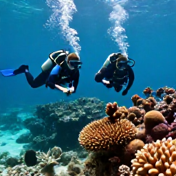 Caribbean Holidays, March Scuba Diving, Scuba divers exploring a colourful coral reef in clear turquoise water off Saint Kitts