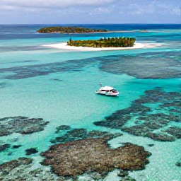 Caribbean Holidays, March Solo Holidays, A small boat approaching the palm-fringed Tobago Cays, with clear water, coral reefs and uninhabited Caribbean islands