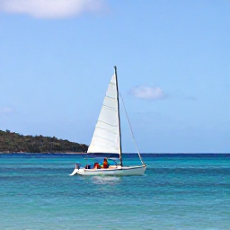 Caribbean Holidays, March Solo Holidays, A small sailboat carrying solo travellers across clear Caribbean water between the United States Virgin Islands, sunny March afternoon