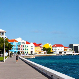 Caribbean Holidays, March Solo Holidays, Colourful waterfront buildings and harbour views in Philipsburg, Sint Maarten, with a solo visitor exploring the promenade
