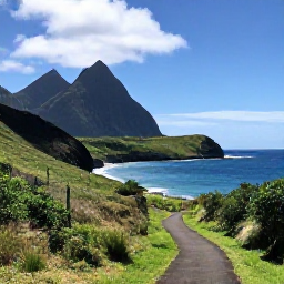 Caribbean Holidays, March Walking Holidays, A scenic coastal walking trail on Saint Vincent with green hills, volcanic peaks and bright Caribbean sea under warm March sunshine