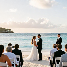 Caribbean Holidays, March Weddings, Elegant beach wedding on Saint Barth&eacute;lemy in March, with a small wedding party, turquoise sea and soft morning sunlight