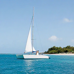 Caribbean Holidays, March Weddings, Newly married couple sailing in a catamaran beside Antigua's coastline, with sparkling blue water and a relaxed Caribbean atmosphere