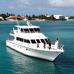 Caribbean Holidays, March Weddings, Newlyweds and their guests enjoying a relaxed boat trip in clear Caribbean waters around Saint Martin and Sint Maarten