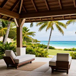 Caribbean Holidays, March Wellness, Luxury Caribbean wellness resort with an open-air spa pavilion, tropical gardens, natural textures and a view towards the sea