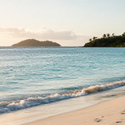 Caribbean Holidays, March Wellness, Quiet tropical beach in Saint John, United States Virgin Islands, with calm turquoise water, soft sand and gentle morning light