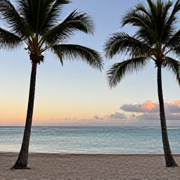 Caribbean Holidays, Martinique Adults Only July, A relaxed adults-only beachfront resort in Martinique in July, with palm trees, calm turquoise sea and warm evening light