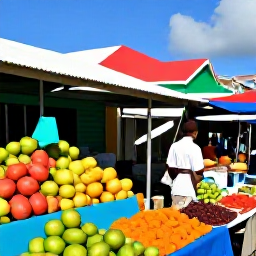 Caribbean Holidays, Martinique Adults Only May, Colourful Fort-de-France market in Martinique, with tropical fruit, spices and local produce in bright May daylight